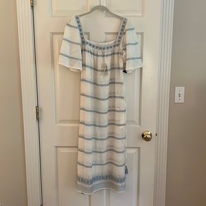 Tory Burch Embroidered Ruffle Dress, Size S